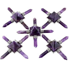Load image into Gallery viewer, rockcloud Pyramid Energy Generator,Reiki Chakra Healing Crystal Stone,Amethyst