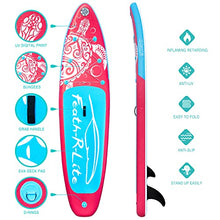 Load image into Gallery viewer, FEATH-R-LITE Inflatable Stand Up Paddle Board 10'6''x30''x6'' Ultra-Light (18.9lbs) ISUP with Paddleboard Accessories,Fins,Adjustable Paddle, Pump,Backpack, Leash, Waterproof Phone Bag (Pink) (Pink)