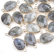 Load image into Gallery viewer, UR URLIFEHALL 20pcs Natural Labradorite Links Connector with Brass Findings Double Loop Faceted Drop Column Connector Pendant for Charms Jewelry Making