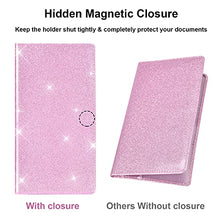 Load image into Gallery viewer, Car Registration and Insurance Holder, Vehicle Glove Box Car Organizer Men Women Wallet Accessories Case with Magnetic Shut for Cards, Essential Document, Driver License by Cacturism, Bling Pink