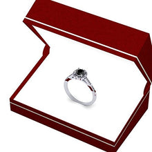 Load image into Gallery viewer, Dazzlingrock Collection 0.60 Carat (ctw) 10K Round Cut Black & White Diamond Ladies Bridal Engagement Halo Style Ring, White Gold, Size 6.5
