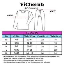 Load image into Gallery viewer, ViCherub Girl’s Thermal Underwear Set Kids Long Johns Fleece Lined Base Layer Top & Bottom Thermals for Girl Black Large