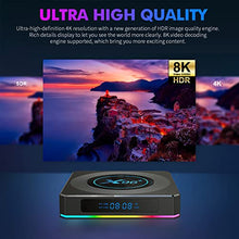 Load image into Gallery viewer, Android TV Box 11.0, X96 X4 Android 11 TV Box 4GB RAM 64GB ROM Amlogic S905X4 Quad-Core 64bits with Wireless Keyboard, 1000M LAN Dual-WiFi 2.4G/5G Android Box with 8K/6K/AV1/3D/USB 3.0/BT 4.2