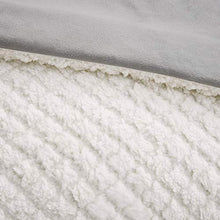 Load image into Gallery viewer, Madison Park Adler Reversible Comforter Sherpa to Faux Mink Quilted Design Modern All Season Down Alternative Bed Set with Matching Shams, King(104"x90"), Ivory/Grey 3 Piece