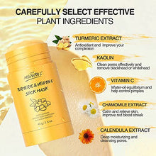 Load image into Gallery viewer, Turmeric Clay Stick Mask Organic Vitamin C Purifying Clay Mask Blackhead Cleansing Healing Clay Mud Mask Deep Clean Pore Improve Skin Acne Scars Facial Mask With Blackhead Remover Extractor ToolS
