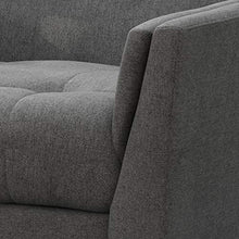 Load image into Gallery viewer, Christopher Knight Home Evelyn Mid Century Modern Fabric Arm Chair, Dark Gray, Walnut