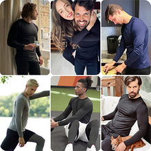 Load image into Gallery viewer, Thermajohn Thermal Shirts for Men Long Sleeve Thermal Compression Shirts for Men Base Layer Cold Weather (Black, 2X-Large)