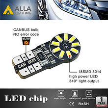 Load image into Gallery viewer, Alla Lighting CANBUS 194 LED Bulb Super Bright 168 175 2825 W5W Bulb 6000K White 3014 SMD 12V T10 LED Replacement Bulbs Car License Plate Interior Map Dome Trunk Door Courtesy Lights Bulbs (Set of 10)