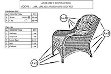 Load image into Gallery viewer, Malibu Lounge Armchair ECO Natural Rattan Wicker Handmade Design with Cream Cushion, Colonial (Light Brown)