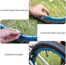 Load image into Gallery viewer, Besmon 4 Pack LED Bike Wheel Lights, Waterproof Bicycle Wheel Tire Value Cap Light for Front & Rear Whee