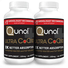 Load image into Gallery viewer, Qunol Ultra CoQ10 100mg 3X Better Absorption Patented Water and Fat Soluble Natural Supplement Form Coenzyme Q10 Antioxidant for Heart Health Packs Softgels, 120 Count