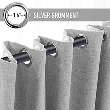 Load image into Gallery viewer, 100% Blackout Curtains Extra Wide Blackout Curtains 100 Inch Patio Door Curtains Linen Blackout Curtain Burlap Curtains for Sliding Glass Door(W100 x L84 1 Panel, Gray)