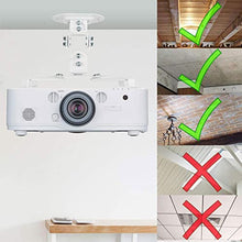 Load image into Gallery viewer, WALI Projector Ceiling Mount, Universal Low Profile Projector Mount with Retractable Arms and Multiple Adjustment Function (PM-002-W), White