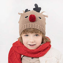 Load image into Gallery viewer, accsa Baby Unisex Rudolph Red Nose Reindeer Beanie Hat Fleece Lining Age 0-12M