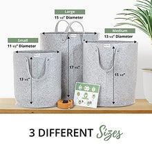 Load image into Gallery viewer, FELFA Storage Basket Set 3 - Decorative Floor Bins with Handles, Blanket Baskets for Living Room, Hamper for Toys, Plant Basket.