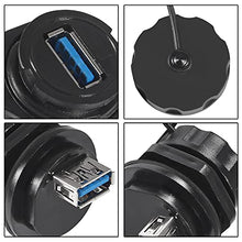 Load image into Gallery viewer, UMLIFE USB 3.0 Connector, 2PCS Electrical USB3.0 Female to Female IP67 Waterproof Connector, Double Head Coupler Adapter, Socket Plug Panel Mount with Waterproof/Dust Cap
