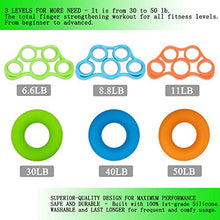 Load image into Gallery viewer, Hand Grip Strengthener, Finger Exerciser, Grip Strength Trainer (6 PCS)*New Material*Forearm Grip Workout, Finger Stretcher, Relieve Wrist Pain, Carpal Tunnel, Trigger Finger, Mallet Finger and More.