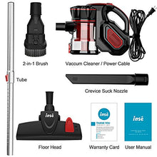 Load image into Gallery viewer, INSE Vacuum Cleaner Corded 18KPA Suction Stick Vacuum Cleaner with 600W Motor Multipurpose 3 in 1 Handheld Corded Vacuum Cleaner I5 Red
