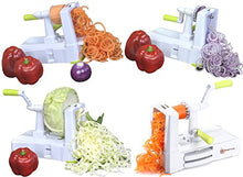 Load image into Gallery viewer, Brieftons 5-Blade Spiralizer (BR-5B-02): Strongest-and-Heaviest Duty Vegetable Spiral Slicer, Best Veggie Pasta Spaghetti Maker for Low Carb/Paleo/Gluten-Free, With Extra Blade Caddy & 4 Recipe Ebooks