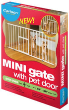 Load image into Gallery viewer, Carlson Pet Products MINI Expandable Extra Wide Pet Gate with Small Pet Door (916006), White, 18-31 inches