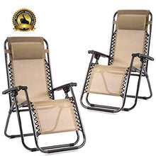 Load image into Gallery viewer, New Zero Gravity Chairs Case of 2 Lounge Patio Chairs Outdoor Yard Beach