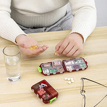 Load image into Gallery viewer, 4 Pack Pill Case Portable Small Weekly Travel Pill Organizer Portable Pocket Pill Box Dispenser for Purse Vitamin Fish Oil Compartments Container Medicine Box by M MUCHENGBAO