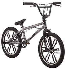 Load image into Gallery viewer, Mongoose Legion Mag Freestyle Sidewalk BMX Bike for Kids, Children and Beginner-Level to Advanced Riders, 20-inch Wheels, Hi-Ten Steel Frame, Micro Drive 25x9T BMX Gearing, Silver