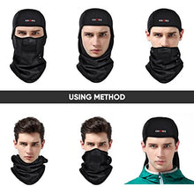 Load image into Gallery viewer, KINGBIKE Balaclava Ski Mask Motorcycle Running Full Face Cover Windproof Waterproof Neoprene With Micro-polar Fleece Masks Black for Men Women Warm Winter Cold Weather Gear Cycling(Lycra+Fleece,black)
