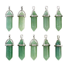 Load image into Gallery viewer, Wholesale 10PCS Genuine Green Aventurine Stone Healing Point Reiki Chakra Pendants Bulk for Jewelry Making