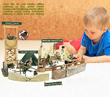 Load image into Gallery viewer, Click N' Play Military Checkpoint 60 Piece Play Set with Accessories.