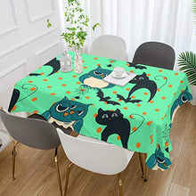 Load image into Gallery viewer, ALAZA Halloween Owls and Cats Tablecolth Table Cover for Party Dining Room Kitchen Decor,54 X 72,Stain and Wrinkle Resistant Washable Rectangle Table Cloth