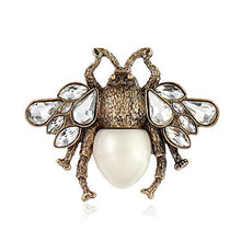 Load image into Gallery viewer, Antique Gold Plated Crystal Pearl Bee Brooch Pin Retro Cute Bumblebee Pins Animal Insect Brooches Jewelry (bee 2)