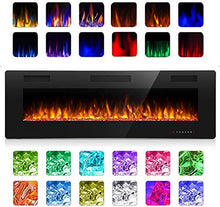 Load image into Gallery viewer, Antarctic Star Electric Fireplace in-Wall Recessed and Wall Mounted, 750/1500 Fireplace Heater and Linear Fireplace with Multicolor Flame, Control by Touch Panel & Remote (Black) … (30‘’)