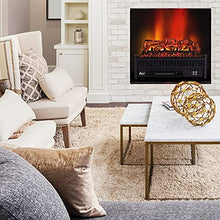 Load image into Gallery viewer, TURBRO Eternal Flame EF23-PB Electric Fireplace Logs, 23" Remote Control Fireplace Insert Log Heater, Realistic Pinewood Ember Bed, Thermostat, Timer, 1400W Black