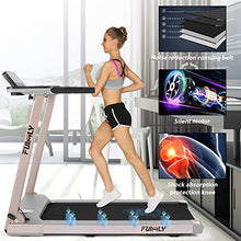 Load image into Gallery viewer, FUNMILY Folding Treadmill, 2.25HP Portable Treadmill with Table Holder & Bluetooth Speaker, Multifunctional Running Machine for Office Home Gym, Zero Installation (Silver)