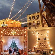 Load image into Gallery viewer, Brightown Outdoor String Lights-2 Pack 25Ft G40 Globe Patio Lights with 26 Edison Glass Bulbs(1 Spare), Waterproof Connectable Hanging Light for Backyard Porch Balcony Decor, E12 Socket Base, Black