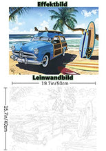 Load image into Gallery viewer, Surfboard Paint by Number,Paint by Numbers for Adults Beginner,Beach Surfboard Paint by Number,Perfect for Home Wall Decoration 20x16inch
