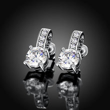 Load image into Gallery viewer, Platinum Gold Hoop Earrings Jewelry Birthday Gifts Presents Gemstone for Women Anniversary Zirconia Crystal