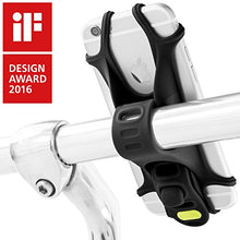 Load image into Gallery viewer, Bone Bike Tie X Universal Bike Phone Mount, Bicycle Handlebar Stroller Cell Phone Holder for iPhone 8 7 6s Plus 5 SE Samsung Galaxy S8 S7 Note 6, 4 to 6 Inch Smartphone- Black