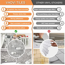 Load image into Gallery viewer, VAOVI Peel and Stick Tile Backsplash Kitchen,Stick on Backsplash Self Adhesive Wall Tiles Bathroom Shower Tiles Waterproof(10Tiles,Gray)
