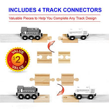 Load image into Gallery viewer, Tiny Conductors 52 Piece Wooden Train Track Set - 100% Real Wood, Compatible with Thomas and All Other Major Brands Wooden Toy Railroad Sets (52-Piece)