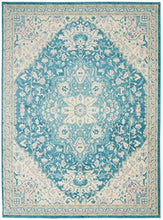 Load image into Gallery viewer, Nourison TRA07 Tranquil Persian Vintage Ivory/Turquoise Area Rug 6' X 9'