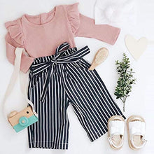 Load image into Gallery viewer, Newborn Baby Girl Clothes Toddler Girl Outfits Rompers Ruffle Long Sleeve Tops Pants with Hats Headband Clothes Sets