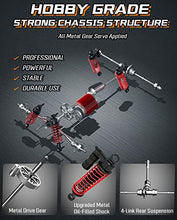 Load image into Gallery viewer, 1:14 Scale Big RC Car, caivun RC Cars 4WD Off Road Hobby Trucks 40+ KM/H High Speed Remote Control Car with Two 1500mAh Batteries, 2.4GHz All Terrain Toy Vehicle Crawler Gift for Adults Teens Boys