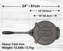 Load image into Gallery viewer, 10 Inch Cast Iron Tortilla Press by StarBlue with FREE 100 Pieces Oil Paper and Recipes e-book - Tool to make Indian style Chapati, Tortilla, Roti
