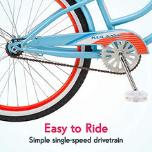 Load image into Gallery viewer, Kulana Lakona Shore Youth Beach Cruiser Bike, 24-Inch Wheels, Single Speed, Blue/Coral (R1751AZ)