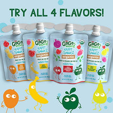 Load image into Gallery viewer, GoGo squeeZ happy tummieZ Organic Apple Pear Yellow Carrot Raspberry, 3.2 oz. (4 Pouches) - Kids Snacks with Prebiotic Fiber - Gluten Free Snacks for Kids - Nut & Dairy Free - Vegan Snacks