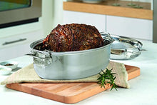 Load image into Gallery viewer, Viking 3-Ply Stainless Steel Oval Roaster with Metal Induction Lid and Rack, 8.5 Quart