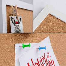 Load image into Gallery viewer, AkTop Cork Board Bulletin Board 12x12, White Framed Corkboard 4 Pack, Small Square Pin Board for Wall, Mini Thick Cork Tiles with 16 Push Pin Wood Clips for School, Home & Office