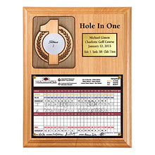 Load image into Gallery viewer, Eureka Golf Products Hole-in-One Ball and Scorecard or Photo Plaque with Free Engraved Plate